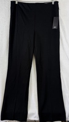 Jones New York XL Ponte Pants Black Pull On Straight Leg Mid Rise New