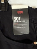 Levis 501 Slim Taper Jeans Mens 35x32 Black Levi’s New NWT