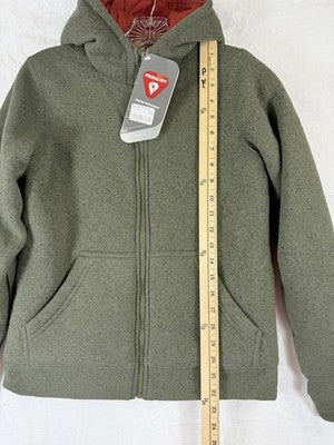 LL Bean Boys Jacket Medium Coat Green Sweater fleece Insulated Green Kid New NWT