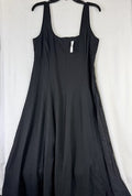 Gap Linen Blend Maxi Dress Large Women Black Sleeveless Fit & Flare Long New NWT