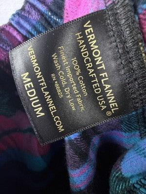Vermont Flannel Company Pajama Pants Medium Womens Blue Purple Plaid Pockets