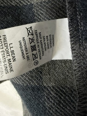 LL Bean Maine Guide Jacket XXL Wool Zip Front Jac-Shirt Gray Blue Plaid Mens