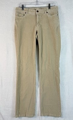 LL Bean Corduroy Pants Womens 8 Favorite Fit Beige Tan Straight Leg
