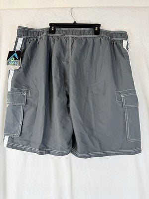 Kanu Surf Swim Trunks 3XL Mens Gray Board Shorts Swimsuit New NWT