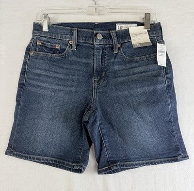 Gap 5" Mid Rise Denim Girlfriend Shorts 25 0 Women Blue Jean New NWT