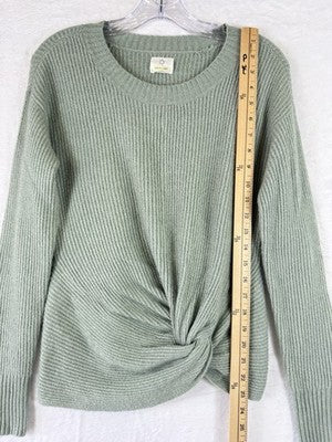 Offline By Aerie Sweater XS Green Tops Twist Front Long Sleeve Womens