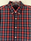 J Crew Shirt Mens Large Red Blue Plaid Button Down Long Sleeve Cotton
