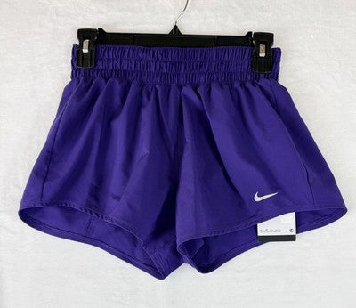 Nike Womens One Shorts XS Dri-FIT Mid Rise 3" Brief Lined Shorts Purple New NWT