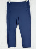 Zuda Crop Leggings Large Blue Pockets Pants Womens Workout
