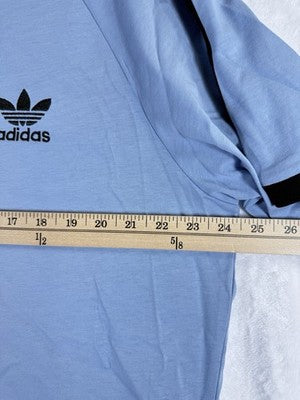 Adidas 3 Stripes T Shirt 2XL Mens Blue Tee Short Sleeve Embroidered New NWT