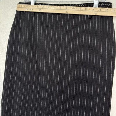Le Chateau Pencil Skirt 10 Womens Black Pinstriped