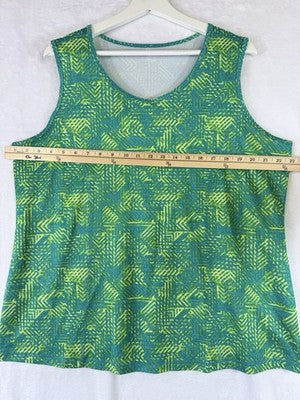 Made For Life Active Wear Top 1X Tank Green Plus Size Women