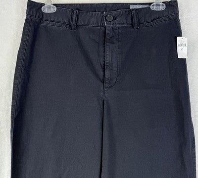 Gap High Rise Stride Khakis Pants 14 Tall Womens Black New NWT Straight Leg 14T