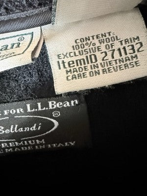 LL Bean Wool Coat XL Black Pea Coat Bellandi Made In Italy Womens
