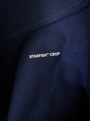 Lands End Starfish Crop Pants XL Navy Blue Knit Pull On Cotton Stretch Womens