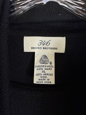 Brooks Brothers Women Sweater XL Black Cowl Neck Merino Wool Long Sleeve Tops