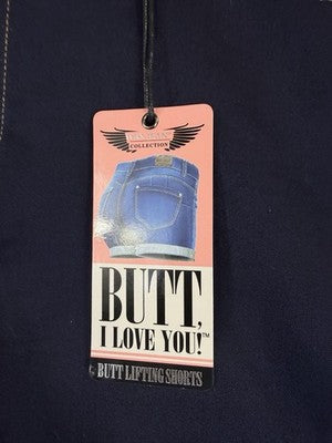 Wax Jeans But I Love You Shorts 3X Dark Blue Butt Lifting Jean 3” Womens New