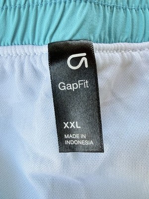 Gap Fit Running Shorts XXL Womens Cyan Blue High Rise Brief Liner New