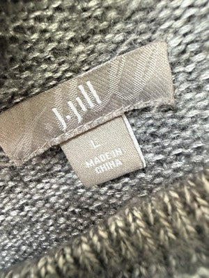 J Jill Large Top Sweater Gray Tunic Long Sleeve Womens Wool Blend High Neck