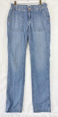 LL Bean Favorite Fit Jeans 2 Tall Womens Straight Leg Blue