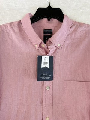 Gap Mens Shirt XL Button Up Pink CoolMax Long Sleeve Standard Fit New NWT