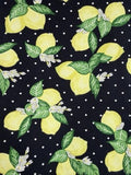 Talbots Skirt 2 Petite Short Navy Lemons Fruit Womens 2P Stretch Pencil A Line