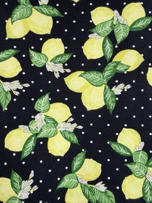 Talbots Skirt 2 Petite Short Navy Lemons Fruit Womens 2P Stretch Pencil A Line