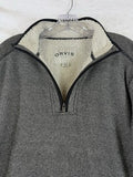 Orvis Mens Medium 1/4 Zip Pullover Gray Sherpa Fleece Lined Long Sleeve Shirt