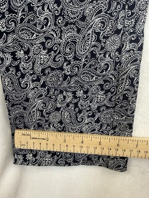 Rafaella Comfort Pants 10 Pull On Blue Paisley Print Womens