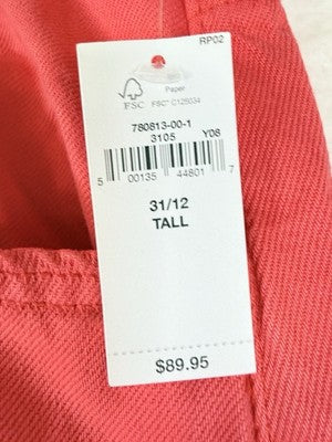 Gap High Rise UltraSoft Horseshoe Jeans 31 12 Tall Womens Denim Red New NWT