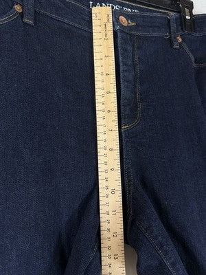 Lands End Jeans 16 Womens Bootcut Leg Fit 2 Dark Blue High Rise
