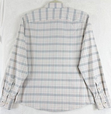 UNTUCKit Aleante Shirt Large Mens Long Sleeve Button Down Plaid White