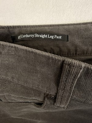 Talbots Corduroy Straight Leg Pants 4 Petite Gray Womens 4P Cotton Stretch