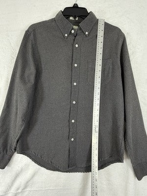 J Crew Flannel Shirt Men Small Gray Every Stitch Considered Classic Button Up