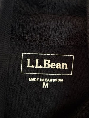 LL Bean Interlock Turtleneck Top Medium Womens Black Knit Long Sleeve Tops