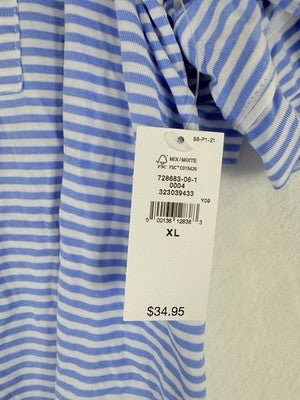 Gap Body Modal Pajamas XL Set Top Shorts Womens Blue Stripe Short Sleeve New NWT