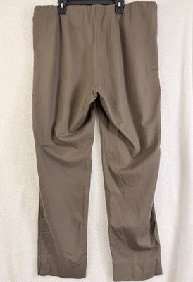 J Jill Essential Cotton Stretch Pants 16 Knit Brown Taupe Pull On Womens
