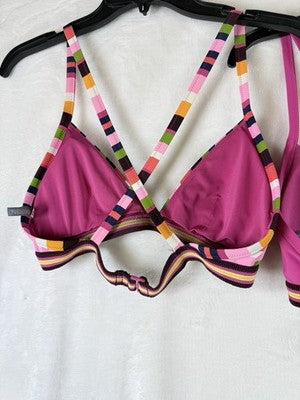 Aerie Bikini Top Medium Triangle Lot 2 Pink Striped