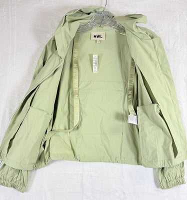 Madewell Jacket Small Women Hiking Crop Lightweight Light Green Hooded New NWT