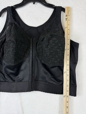 Comfort Choice Longline Bra 48B Black Posture Wireless Front Closure Lot 2 Lace