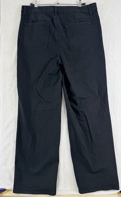 Chicos Jeans Size 3 Tall High Rise Straight Leg Womens Size 16 Black Denim