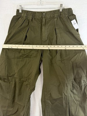 Gap Mid Rise Twill Barrel Leg Pants Small Women Olive Green New NWT