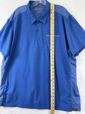Eddie Bauer Free Dry Polo Shirt 2XL Mens Blue Short Sleeve