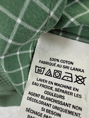LL Bean Shirt Mens Small Button Down Green Long Sleeve 100% Cotton