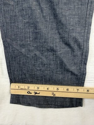 Uniqlo Linen Blend Relaxed Pants Large Blue Mens New NWT