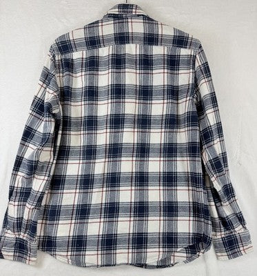 American Eagle Flannel Shirt Medium Mens Blue Plaid Button Down Long Sleeve