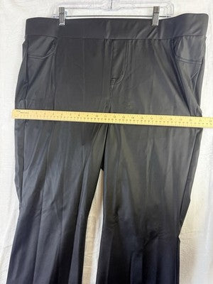 Torrid Faux Leather Pants 3 Black Flare Womens Plus Size 3X Pull On