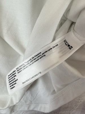 Eileen Fisher Crew Neck Box Top Large Tee White Short Sleeve Womens *FlawRead