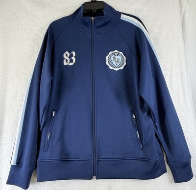 American Eagle Track Jacket Large Mens Blue Full Zip Embroidered 83