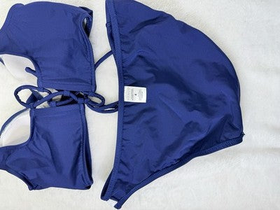 Venus Bikini Set Medium Bottoms 4 Halter Top Navy Blue Swimsuit Womens